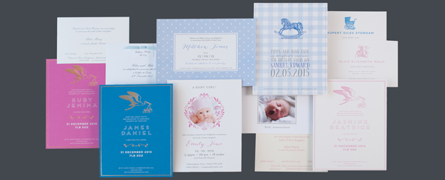 luxury birth announcement cards